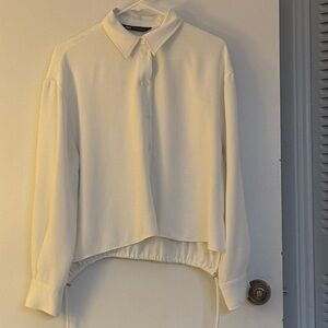 Zara Easy Drape White Women's Blouse